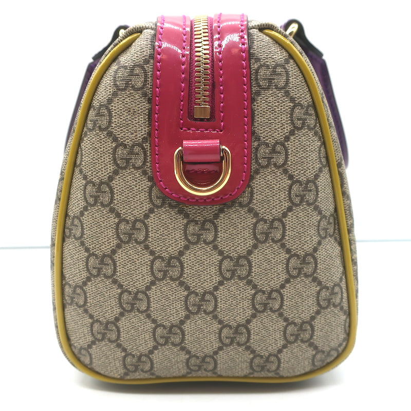 Gucci Limited Edition GG Supreme Small Boston Bag Brown with Multicolor Trim
