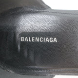 Balenciaga Buckled Ankle Strap Flat Sandals Black Leather Size 40.5