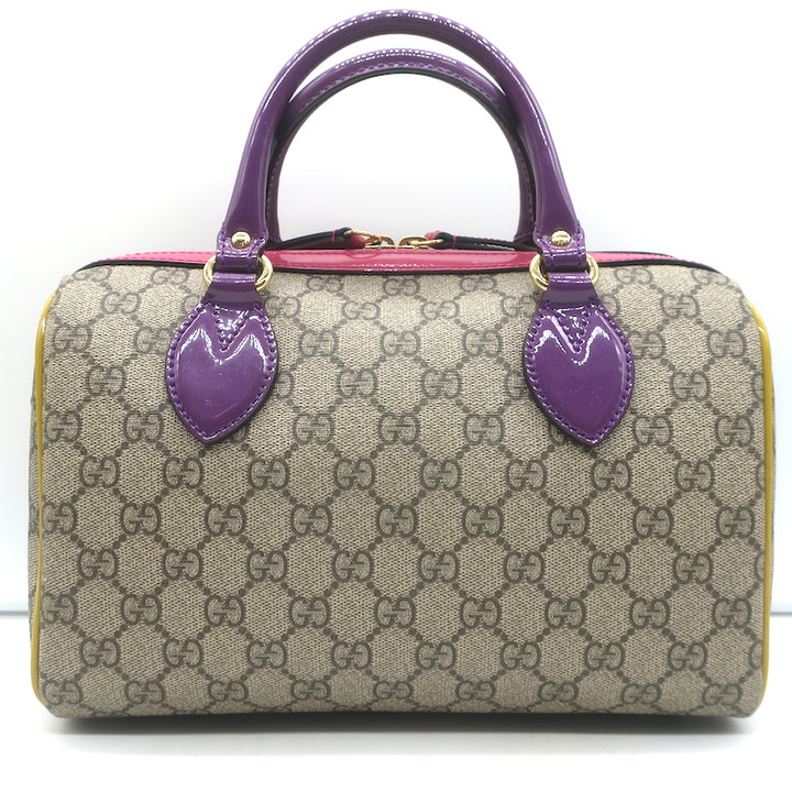 Gucci Limited Edition GG Supreme Small Boston Bag Brown with Multicolor Trim