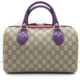 Gucci Limited Edition GG Supreme Small Boston Bag Brown with Multicolor Trim