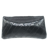 Vintage Susan Gail Snakeskin Clutch Black Small Chain Strap Shoulder Bag