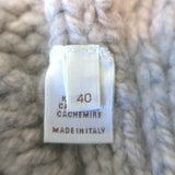 Agnona Cashmere Circle Cardigan Light Gray Cable Knit Size 40 Belted Sweater