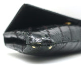 Vintage Susan Gail Snakeskin Clutch Black Small Chain Strap Shoulder Bag