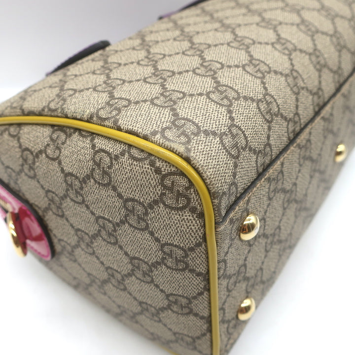 Gucci Limited Edition GG Supreme Small Boston Bag Brown with Multicolor Trim