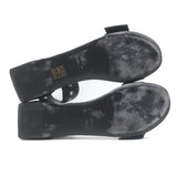 Balenciaga Buckled Ankle Strap Flat Sandals Black Leather Size 40.5