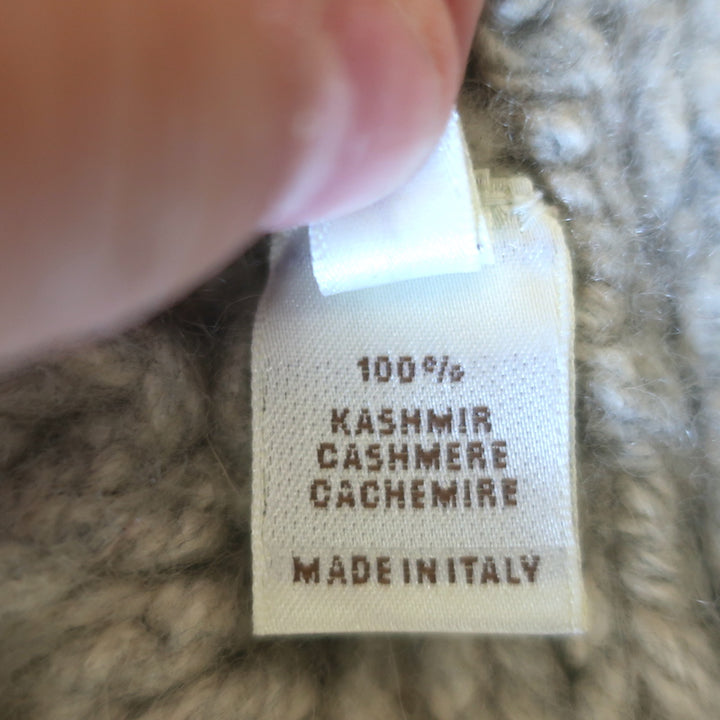 Agnona Cashmere Circle Cardigan Light Gray Cable Knit Size 40 Belted Sweater