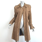 Vintage Fendi FF Trench Coat Beige Cotton-Blend Size 42 Belted Jacket