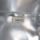 Mansur Gavriel Mini Bucket Bag Silver Metallic Textured Leather Crossbody NEW