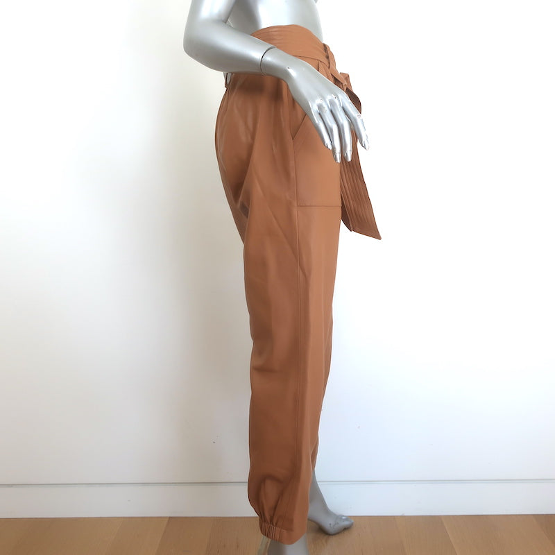 Brochu Walker Tide Faux Leather Tie-Waist Pants Camel Size Medium
