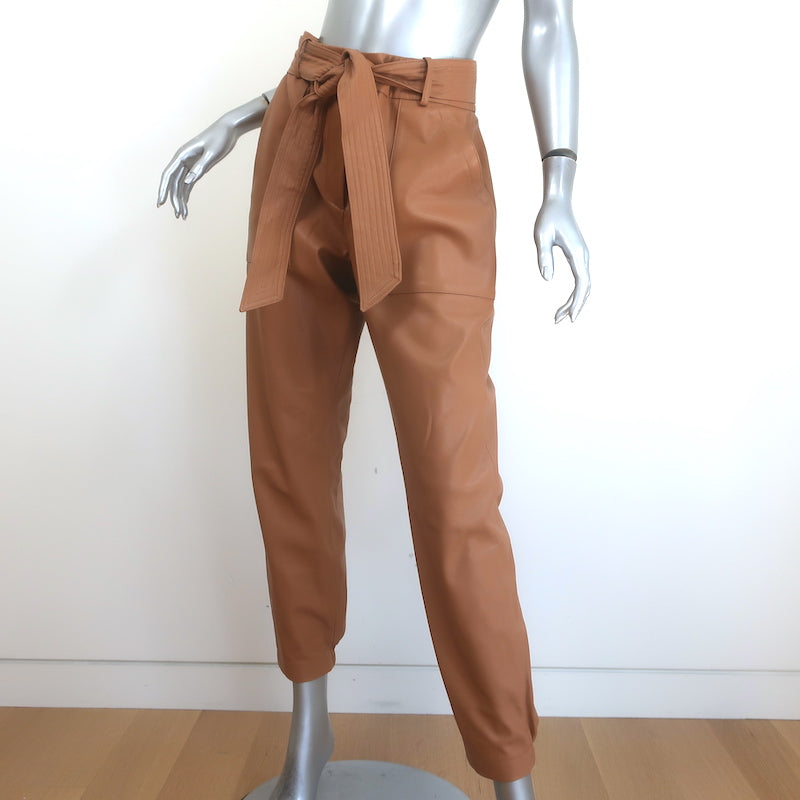 Brochu Walker Tide Faux Leather Tie-Waist Pants Camel Size Medium