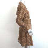 Vintage Fendi FF Trench Coat Beige Cotton-Blend Size 42 Belted Jacket