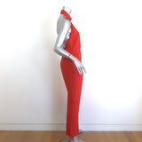 Calvin Klein Collection Feya Halter Dress Flame Red Stretch Cady Size 6