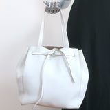 Celine Small Cabas Phantom Tote White Soft Grained Leather Shoulder Bag