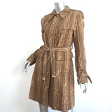 Vintage Fendi FF Trench Coat Beige Cotton-Blend Size 42 Belted Jacket