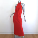 Calvin Klein Collection Feya Halter Dress Flame Red Stretch Cady Size 6