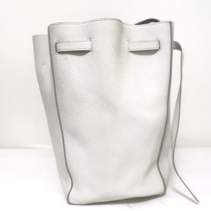 Celine Small Cabas Phantom Tote White Soft Grained Leather Shoulder Bag