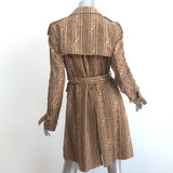 Vintage Fendi FF Trench Coat Beige Cotton-Blend Size 42 Belted Jacket