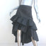 Cynthia Rowley Camila Asymmetric Tiered Ruffle Skirt Black Silk Taffeta Size 2