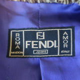 Vintage Fendi FF Trench Coat Beige Cotton-Blend Size 42 Belted Jacket