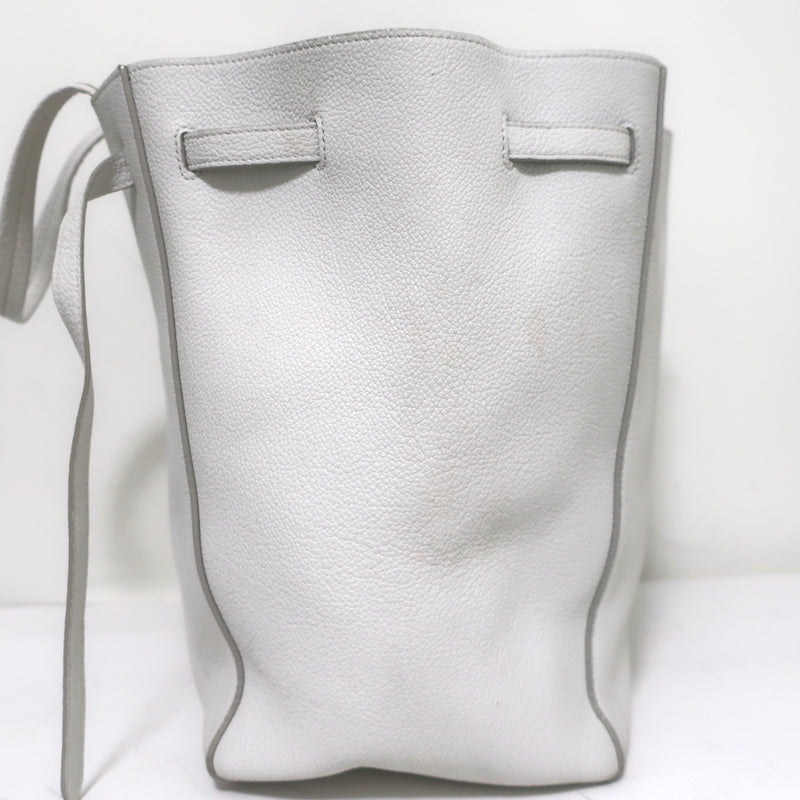 Celine Small Cabas Phantom Tote White Soft Grained Leather Shoulder Bag