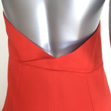 Calvin Klein Collection Feya Halter Dress Flame Red Stretch Cady Size 6