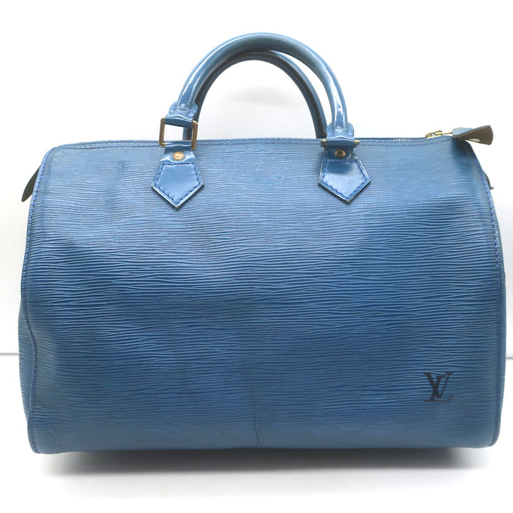 Louis Vuitton Speedy 30 Bag Toledo Blue Epi Leather