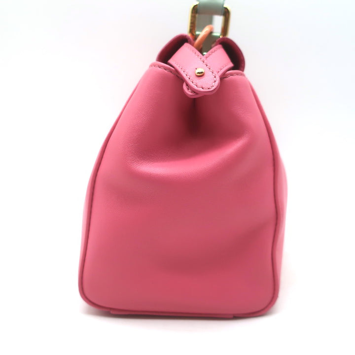 Fendi Mini Peekaboo Bag Pink &amp; Light Blue Leather Crossbody