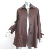 Weekend Max Mara Nevada Leather Button-Front Jacket Brown Size US 2