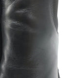 Chanel Chain-Trimmed High Heel Chelsea Boots Black Leather Size 39