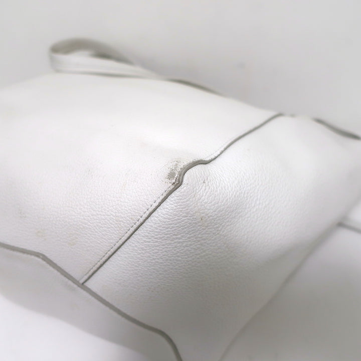Celine Small Cabas Phantom Tote White Soft Grained Leather Shoulder Bag