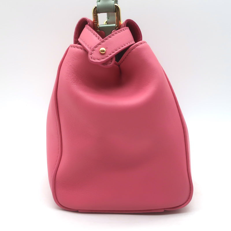 Fendi Mini Peekaboo Bag Pink &amp; Light Blue Leather Crossbody