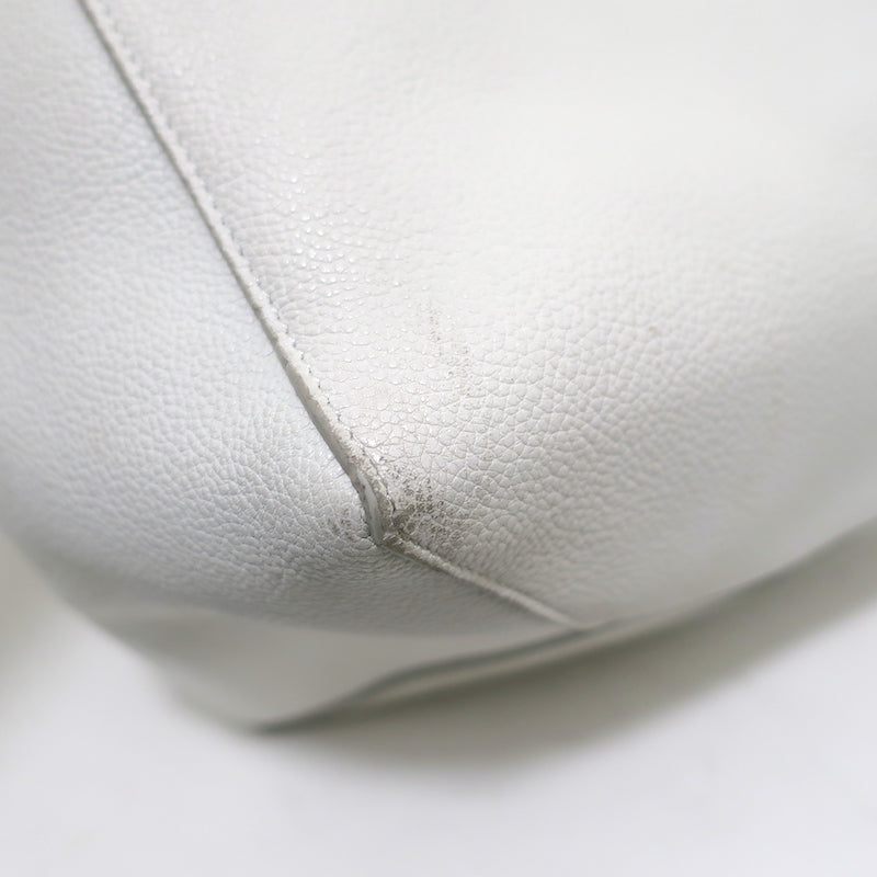 Celine Small Cabas Phantom Tote White Soft Grained Leather Shoulder Bag