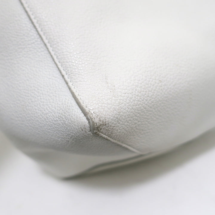 Celine Small Cabas Phantom Tote White Soft Grained Leather Shoulder Bag