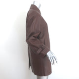 Weekend Max Mara Nevada Leather Button-Front Jacket Brown Size US 2
