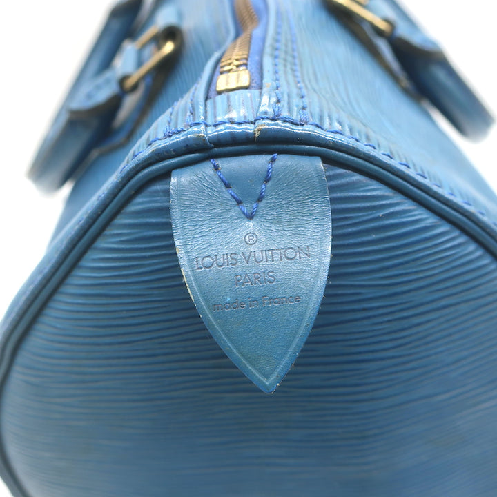 Louis Vuitton Speedy 30 Bag Toledo Blue Epi Leather
