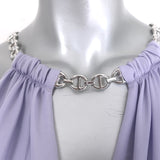 L'Agence Lina Chain-Strap Draped Top Lavender Silk Size Extra Large NEW