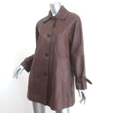 Weekend Max Mara Nevada Leather Button-Front Jacket Brown Size US 2