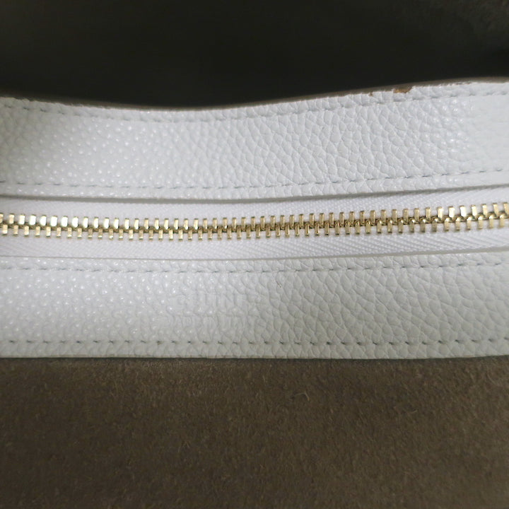Celine Small Cabas Phantom Tote White Soft Grained Leather Shoulder Bag