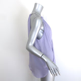 L'Agence Lina Chain-Strap Draped Top Lavender Silk Size Extra Large NEW