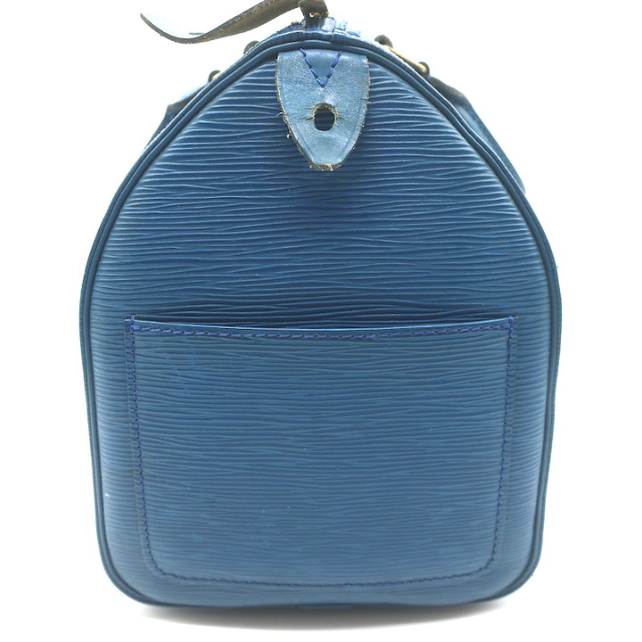 Louis Vuitton Speedy 30 Bag Toledo Blue Epi Leather
