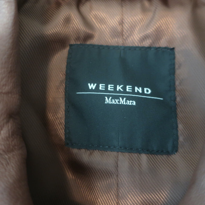Weekend Max Mara Nevada Leather Button-Front Jacket Brown Size US 2