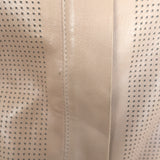 Vince engineered perforated leather jacket in beige, authentic pre-owned designer outerwear (size S)