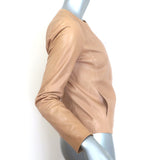 Vince engineered perforated leather jacket in beige, size Small — pre-owned refined luxury with light wear