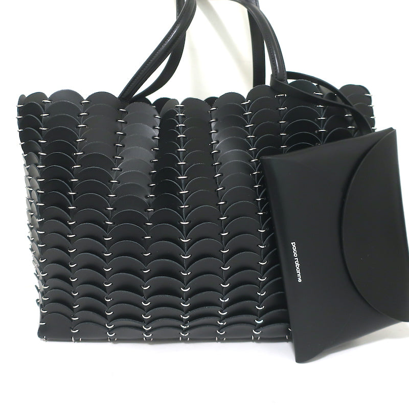 Paco Rabanne Pacoio Tote Black Leather Large Shoulder Bag NEW