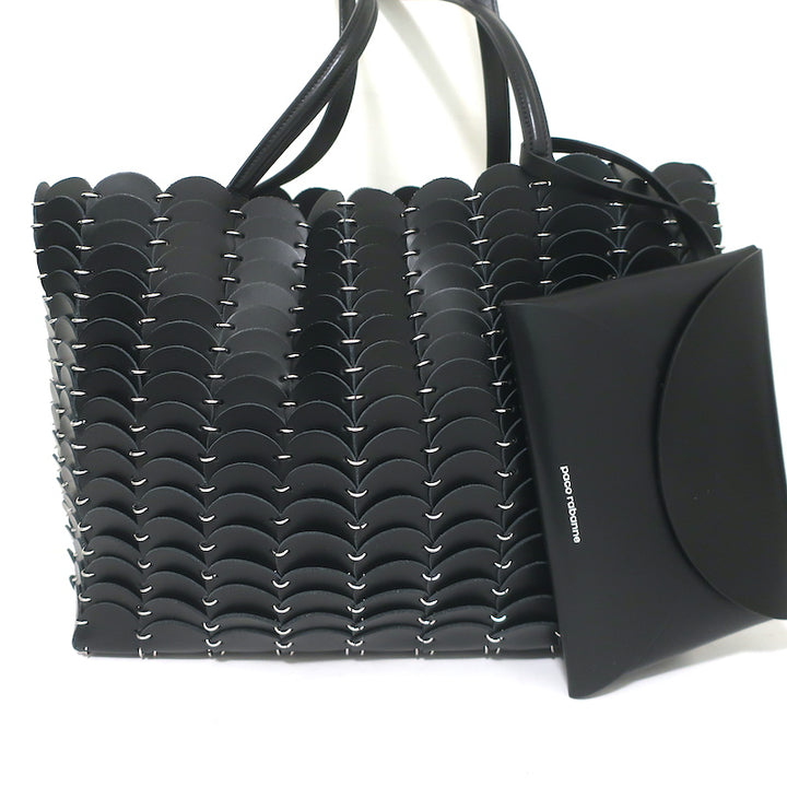 Paco Rabanne Pacoio Tote Black Leather Large Shoulder Bag NEW