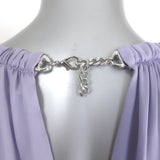 L'Agence Lina Chain-Strap Draped Top Lavender Silk Size Extra Large NEW