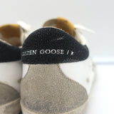 Golden Goose Superstar Low Top Sneakers White Leather with Silver Star Size 41