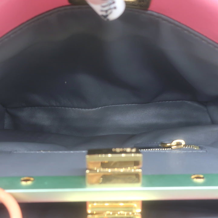 Fendi Mini Peekaboo Bag Pink &amp; Light Blue Leather Crossbody