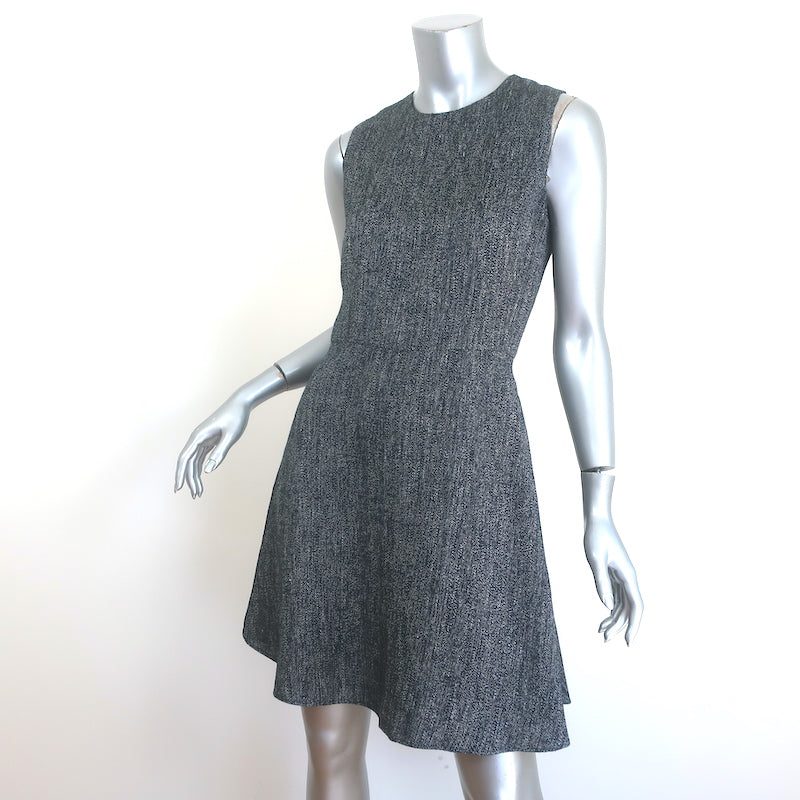 Theory Dart Sleeveless Mini Dress Navy Herring Melange Linen-Blend Size 2 NEW