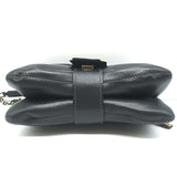 Roger Vivier Metro Shoulder Bag Dark Brown Leather Chain Strap Medium Crossbody